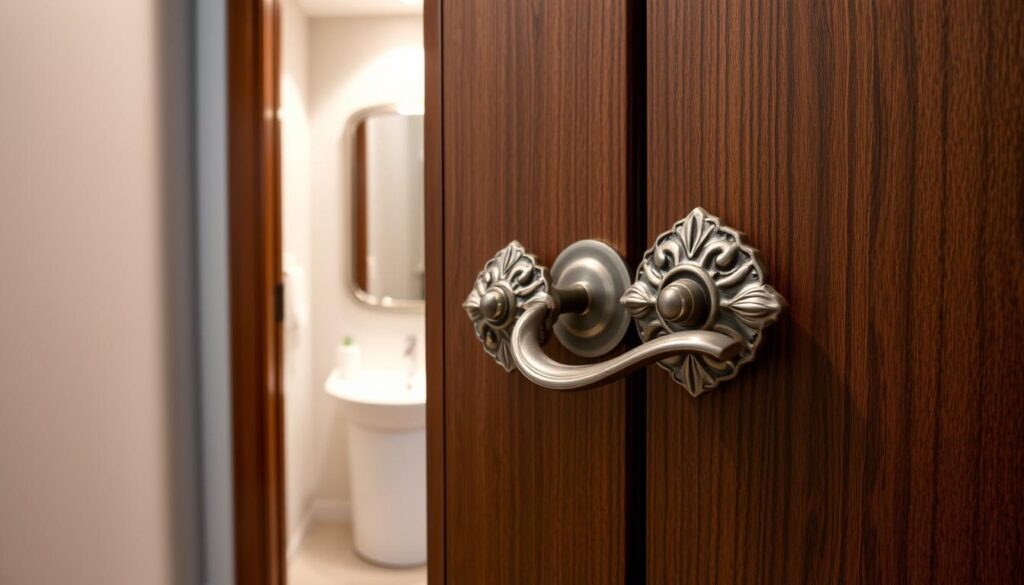 Powder room door opening