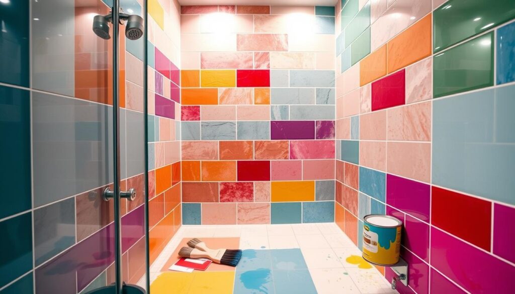 Shower Tile Painting