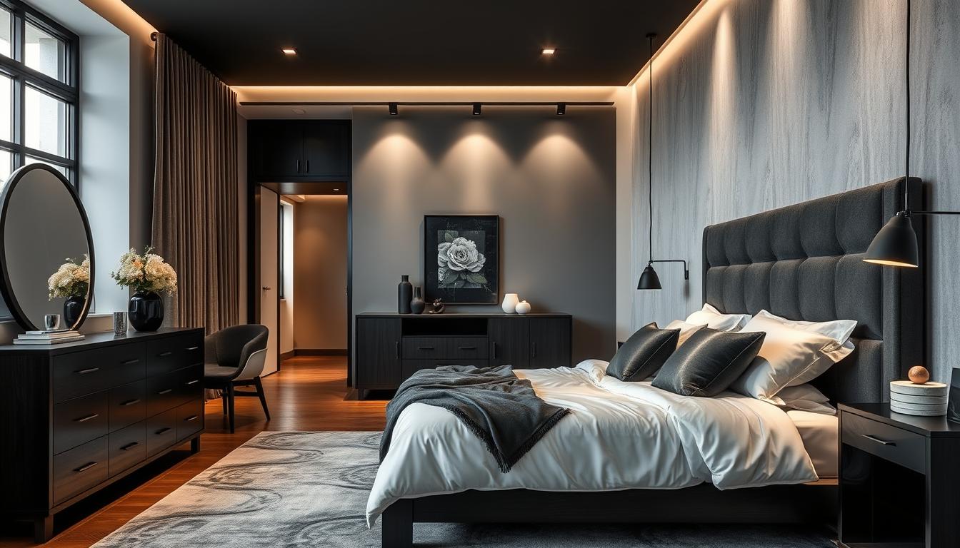 black grey bedroom decorating ideas