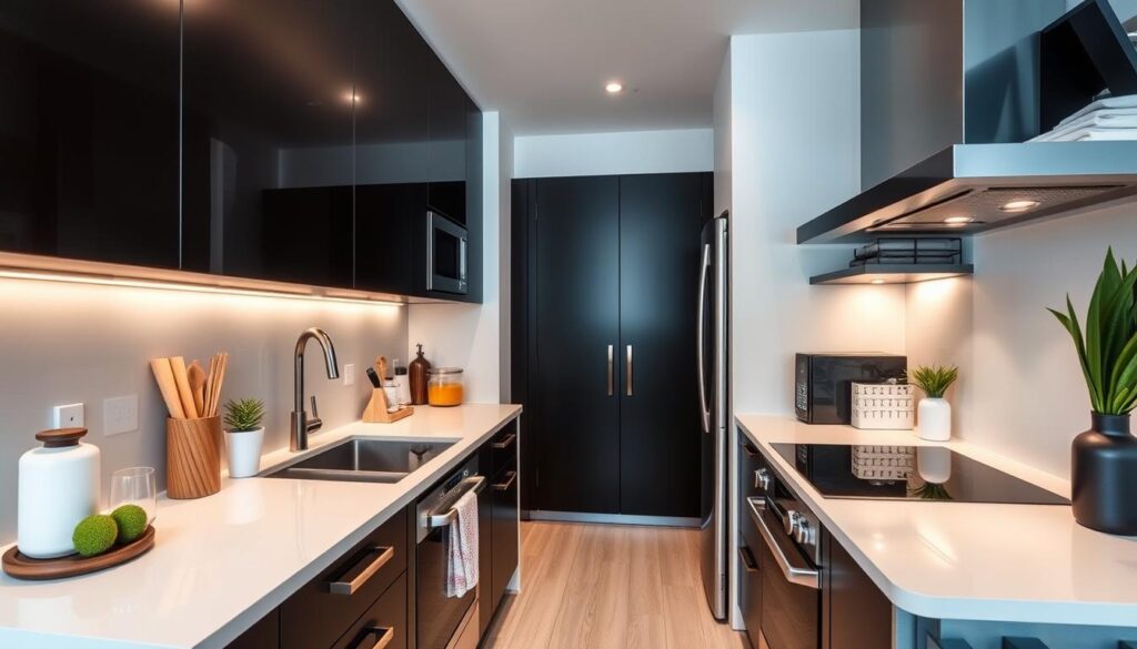 dark cabinets light counters