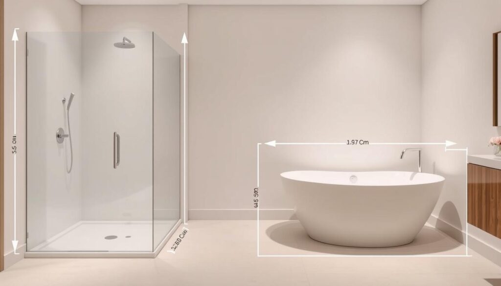 standard shower size, bathtub dimensions