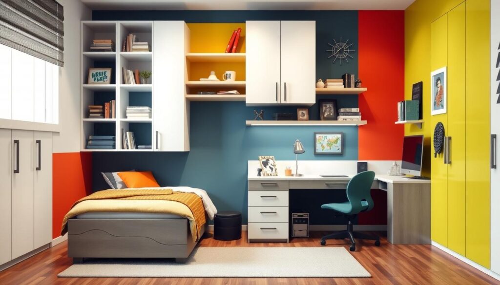 teen boy room storage