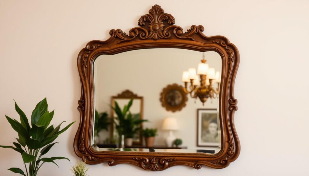 mirror frame with intricate carvings