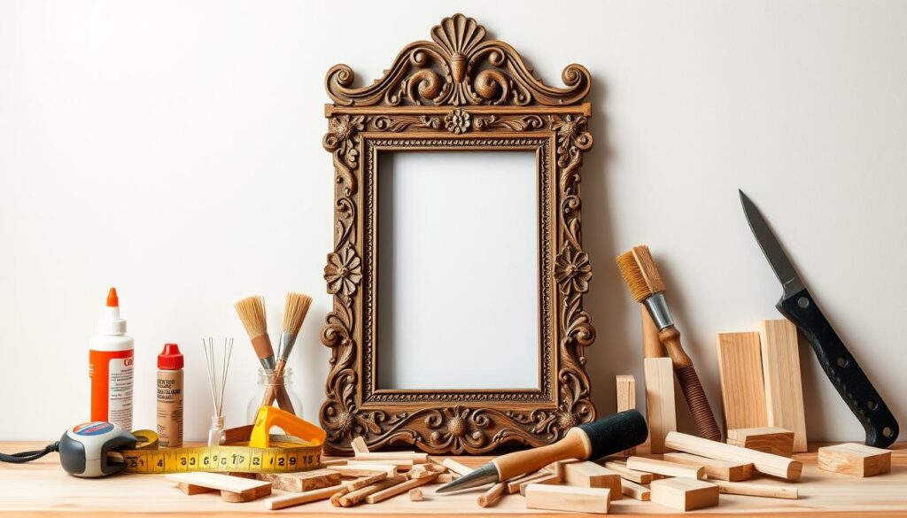  crafted wooden mirror frame